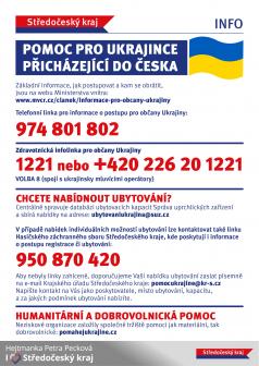 Informace Středočeského kraje k pomoci občanům Ukrajiny 1