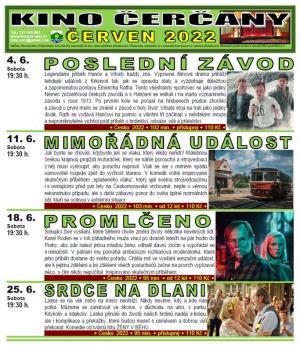 Program kina v Čerčanech na červen 2022 1