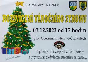 Rozsvícení vánočního stromu ve Čtyřkolech 1