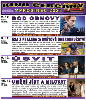 Program kina v Čerčanech na prosinec 2023
